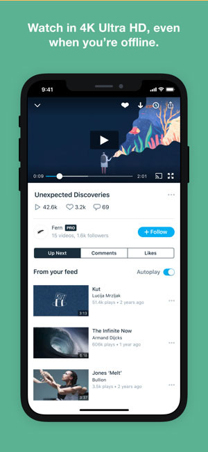 Xem video offline chất lượng trên Vimeo app