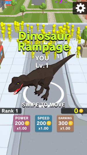 Điều khiển khủng long phá hủy thành phố trong game Dinosaur Rampage 