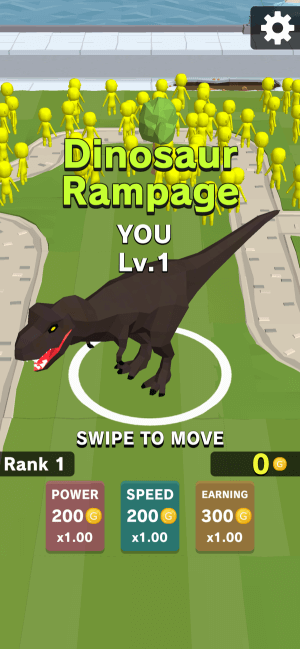 Điều khiển khủng long phá hủy thành phố trong game Dinosaur Rampage 
