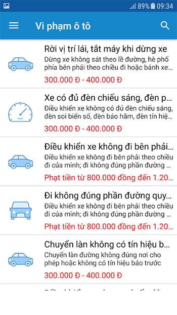 Vi phạm ô tô
