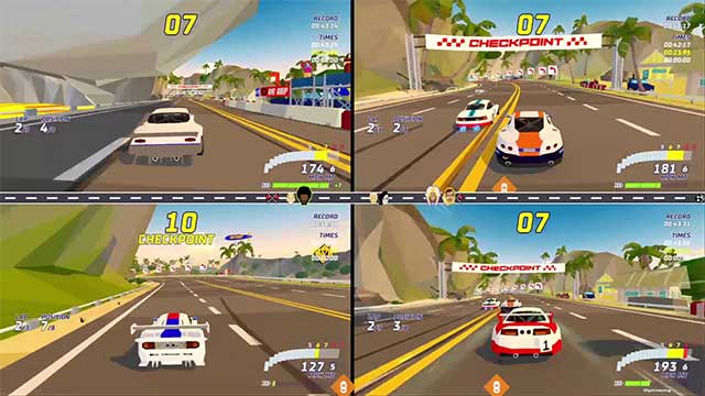 Hotshot Racing cung cấp 16 chặng đua với nhiều chướng ngại vật