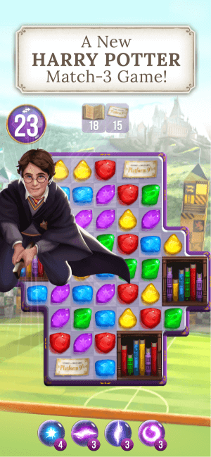 Giải các thách thức match-3 trong thế giới phép thuật với game Harry Potter Puzzles and Spells
