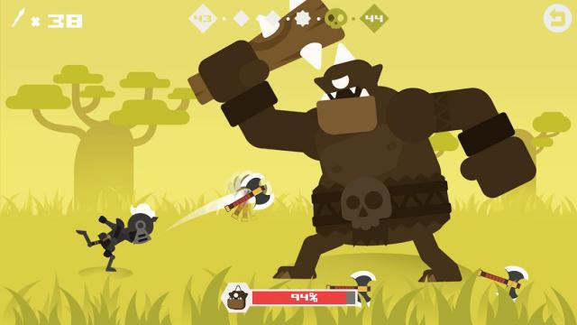 Chiến đấu với quái vật to lớn trong game Hero of Archery