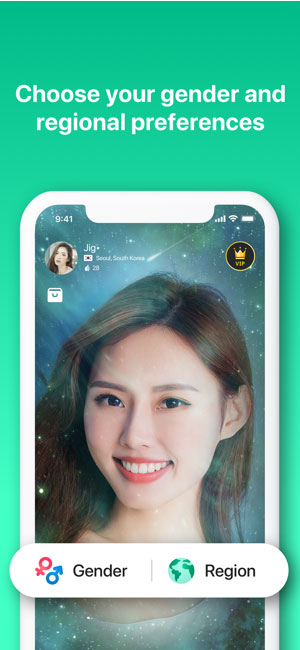 Chọn giới tính và khu vực