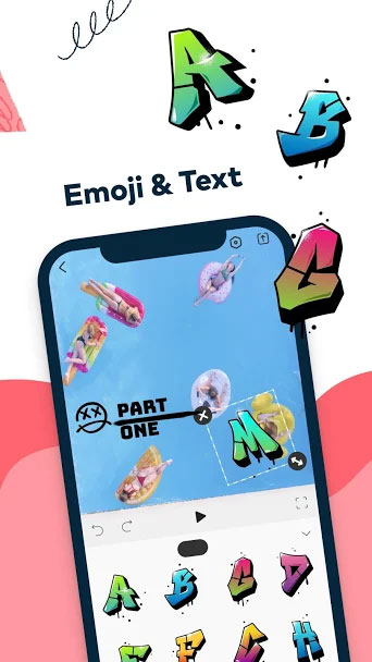Trang trí video bằng text, sticker trong FilmoraGo app
