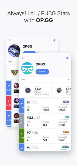 Xem dữ liệu LOL, PUBG...