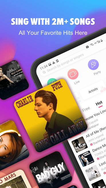 Hơn 2 triệu bài hát có sẵn trong StarMaker for Android