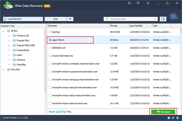 Wise Data Recovery khôi phục dữ liệu thất lạc hoặc đã xóa trên máy tính