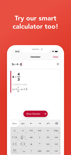Thử công cụ tính toán thông minh trên PhotoMath app
