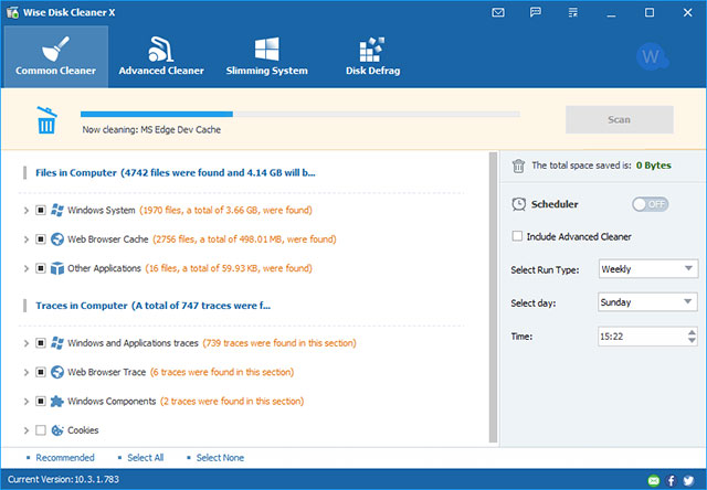 Các chế độ dọn dẹp và tính năng trong Wise Disk Cleaner 10
