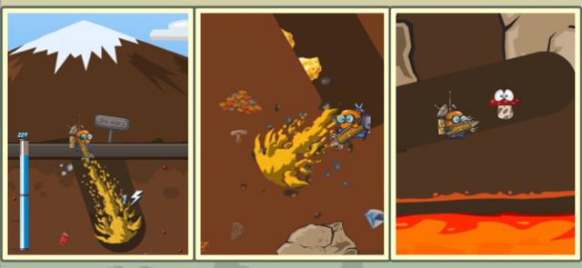 Đào vào lòng đất và khám phá nhiều bí mật trong game Diggy
