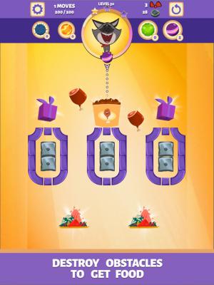 Phá hủy chướng ngại để lấy thức ăn cho mèo