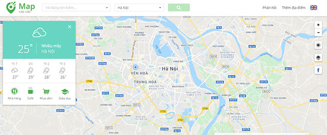 Tìm kiếm nhà hàng, địa điểm vui chơi giải trí, cây ATM... nhanh chóng