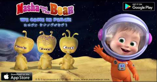 Masha và gấu phiêu lưu cùng những người ngoài hành tinh trong game 