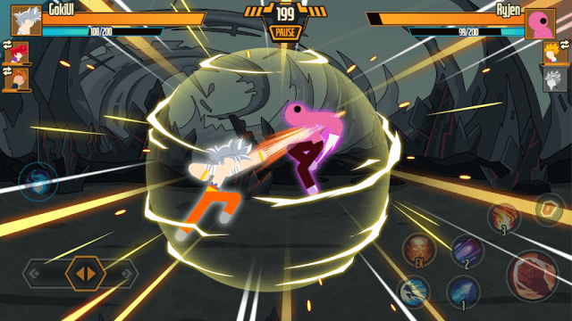 Trở thành chiến binh saiyan và đánh bại kẻ thù trong game Stickman Dragon Fight