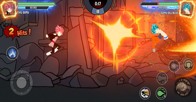 Stickman Warriors Fight cho iOS6.1Game chiến binh Saiyan đấu đối kháng sôi động