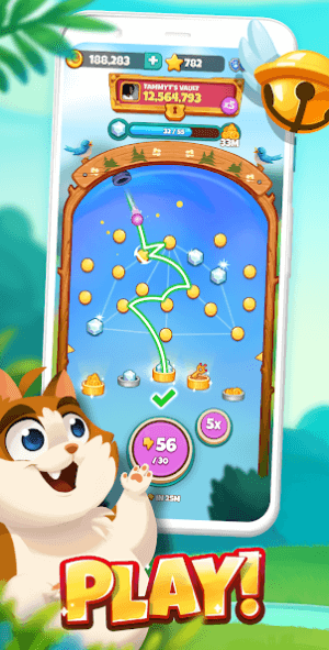 Chơi bắn bóng pinball thú vị trong Treasure Tails 