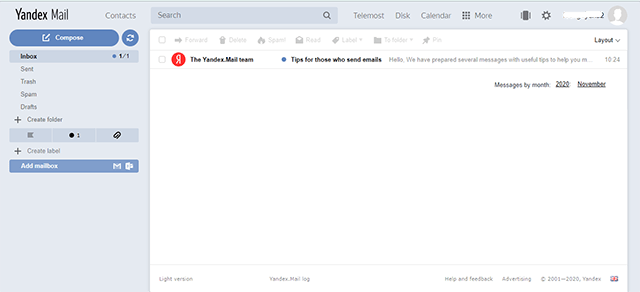 Check mail, soạn thư mới... dễ dàng trên Yandex.Mail Online