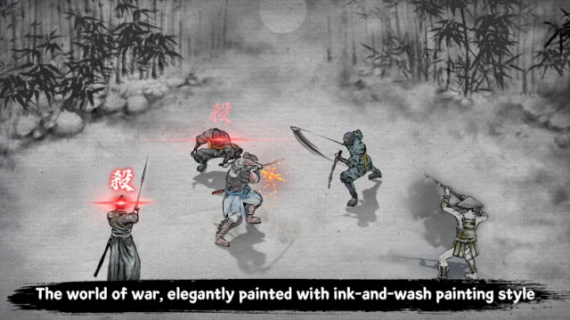 Thế giới chiến tranh trong Ronin: The Last Samurai được khắc họa theo phong cách mực loang độc đáo