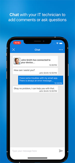 Trò chuyện và đặt câu hỏi dễ dàng trong TeamViewer QuickSupport app