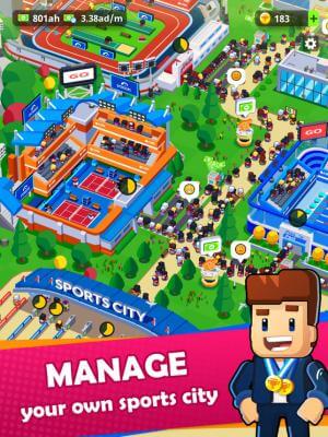 Quản lý thành phố thể thao của bạn trong game Idle Sports City 
