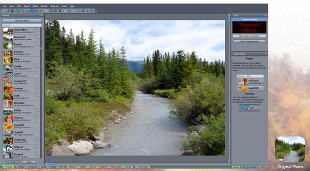 Giao diện phần mềm sửa ảnh Dynamic Auto Painter 6