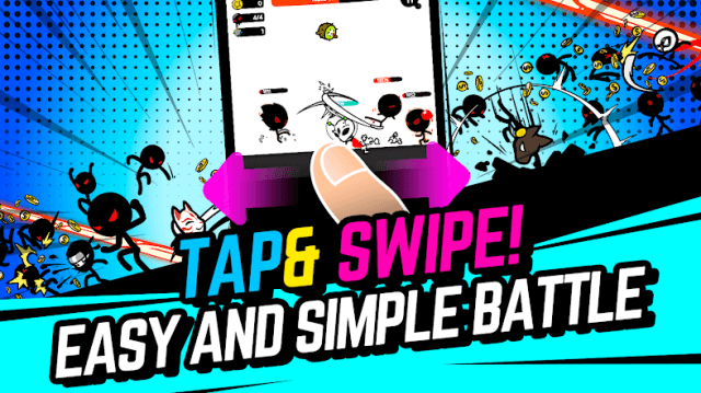 Super Action Hero: Stick Fight có cơ chế chiến đấu đơn giản thông qua chạm, vuốt