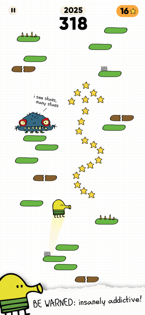 Doodle Jump là game hành động platform vui nhộn