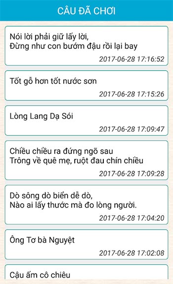 Câu đã trả lời