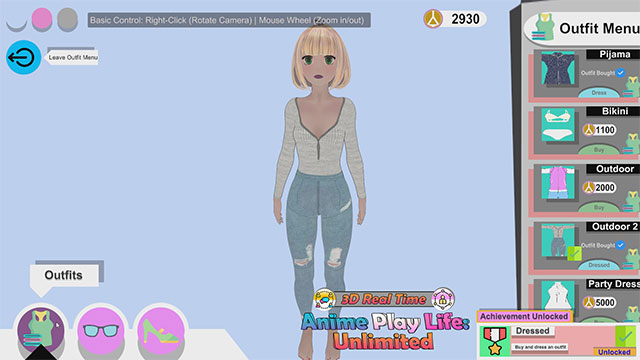 Tạo nhân vật sáng tạo trong game Anime Play Life: Unlimited