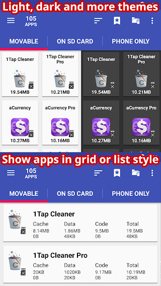 Chọn theme sáng hoặc tối cho AppMgr 