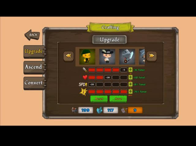 Game có yếu tố RPG, cho phép nâng cấp nhân vật của bạn 