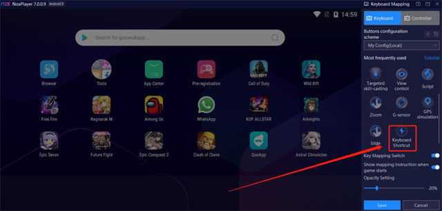 Hỗ trợ phím tắt bàn phím để thực hiện nhiều lệnh bằng 1 phím