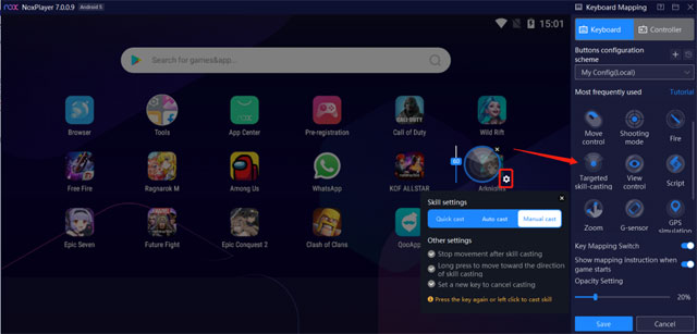 Chuyển đổi kỹ năng vô cùng tiện lợi trên Nox Player mới