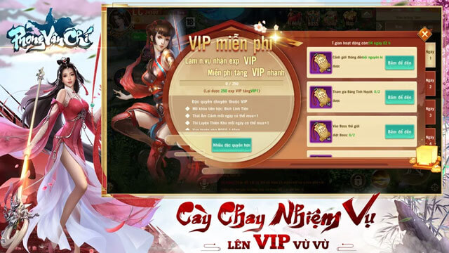 Làm nhiệm vụ cày lên VIP
