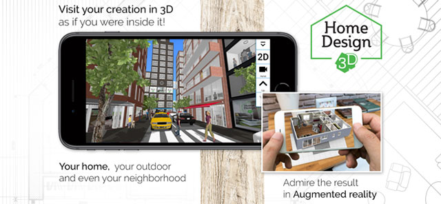 Home Design 3D Mobile cho phép xem phối cảnh bản vẽ 3D ngay trên di động