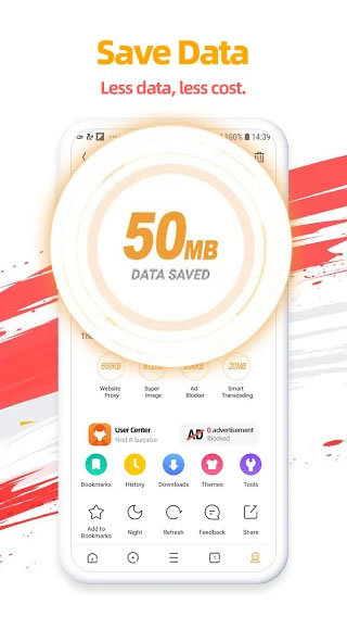 UC Browser giúp tiết kiệm data