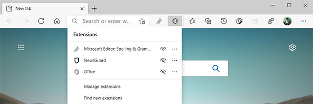 Quản lý toàn bộ các extension trong cùng 1 vị trí trên Microsoft Edge 89