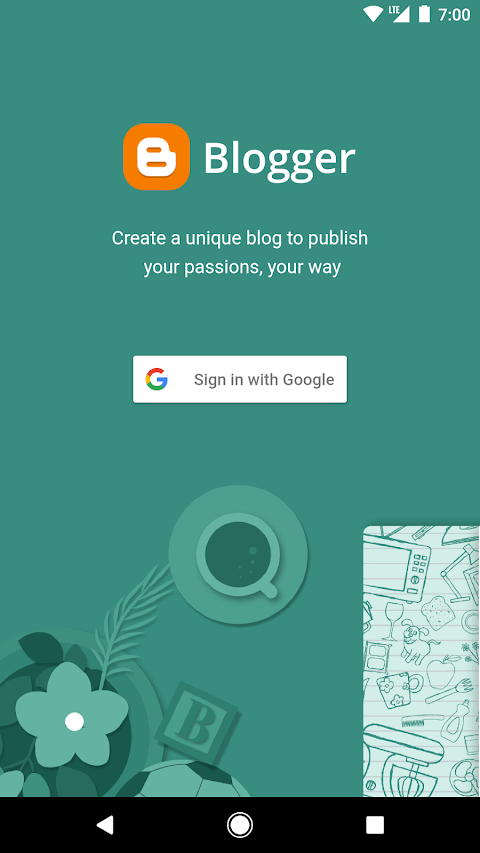 Giao diện đăng nhập Blogger