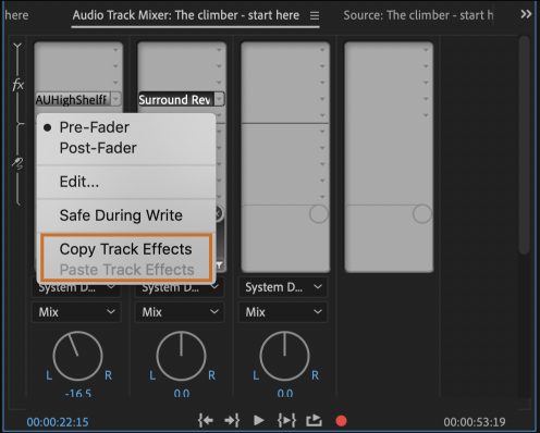 Sao chép và dán hiệu ứng âm thanh dễ dàng trong Premiere Pro 2021