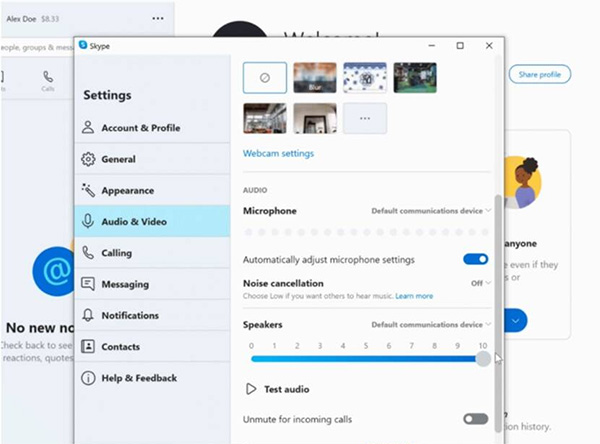 Skype 8.69 bổ sung tính năng chống ồn cho cuộc gọi