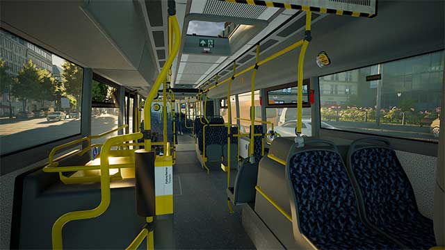 Nội thất bên trong xe bus được mô phỏng chân thực và sống động