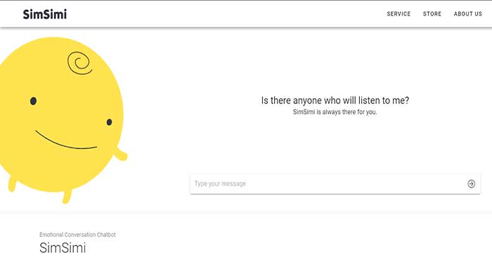 Trò chuyện online với nhân vật ảo dễ thương thông qua trang web SimSimi