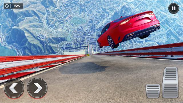 Lái xe chinh phục các con đường lơ lửng trên không trong game Mega Ramps