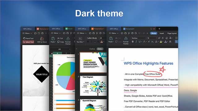 Hiện WPS Office cho Android đã có chủ đề tối