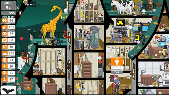 Đồ họa đầy màu sắc với các căn phòng được trang trí tỉ mỉ và sống động