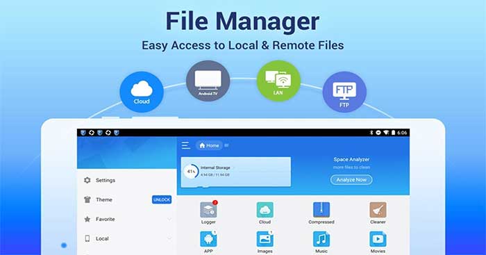 ES File Manager là trình quản lý tệp cục bộ, mạnh mẽ và miễn phí