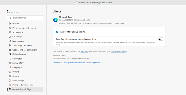 Microsoft Edge 90 cải thiện khả năng in ấn, tự động điền form, hiển thị font và chế độ trẻ em