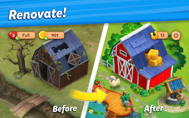 Cùng Mary biến một trang trại bỏ hoang thành thiên đường mộc mạc trong game Farmscapes