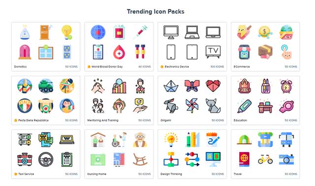 Hầu hết icon trong các kho biểu tượng của Flaticon đều miễn phí